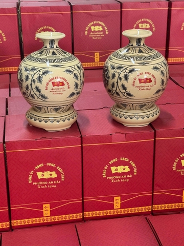 Bình Hút Lộc Hoa Mẫu Đơn Cao 23cm Gốm Truyền Thống