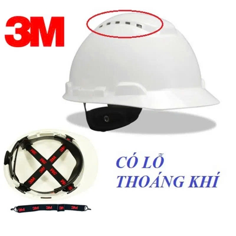 Combo: Nón bảo hộ 3M H701SFV (Có lỗ) + Quai nón 3M 1990
