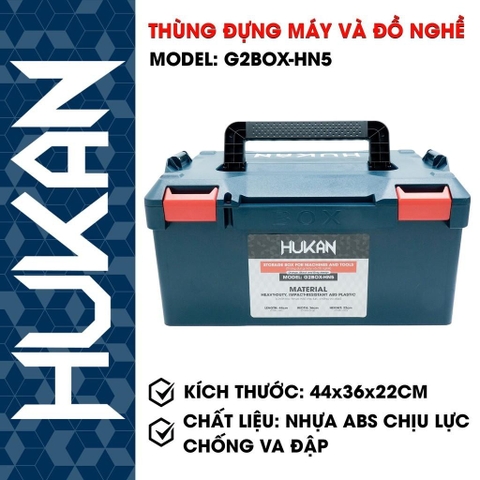 Hộp Đựng Máy Và Đồ Nghề HUKAN G2BOX-HN5 chất liệu Nhựa ABS chịu lực, chống va đập, kích thước 44*36*22cm