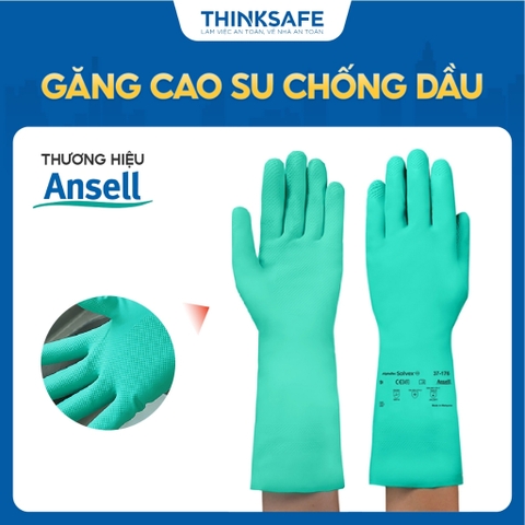 Găng tay cao su chống hóa chất Ansell 37-176 chuyên chống dầu nhớt, chống hoá chất thoáng khí, công nghiệp - THINKSAFE