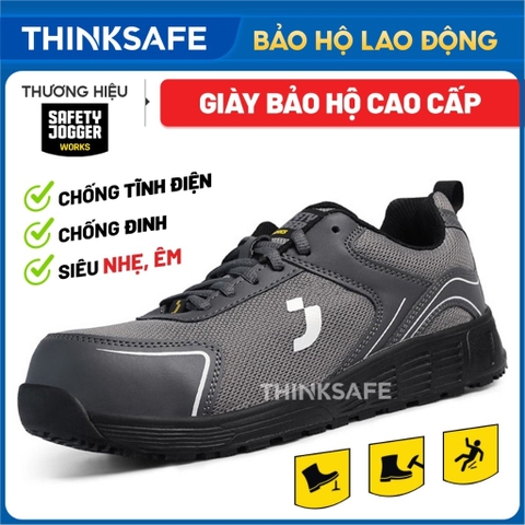 Giày Bảo Hộ Jogger AAK S1P Low Siêu nhẹ, Chống tĩnh điện, Êm chân, Chống đinh, Chống trơn trượt, Giày công trình