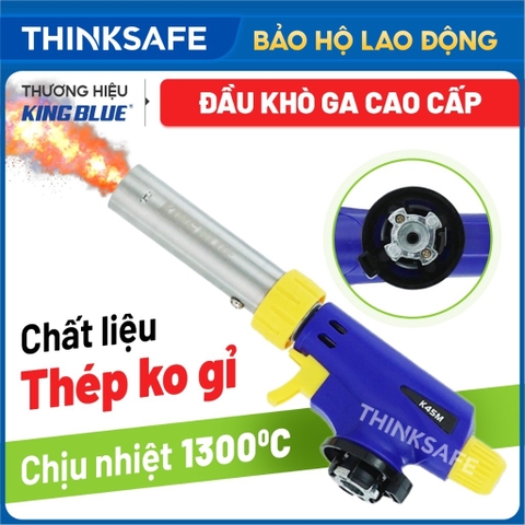 Đầu khò gas mini Kingblue K45M có vòng chỉnh Oxy, đèn khò gas nhiệt độ 1300 độ, kích thước đầu 22mm