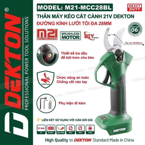 Kéo cắt cành dùng pin Dekton M21-MCC28BL