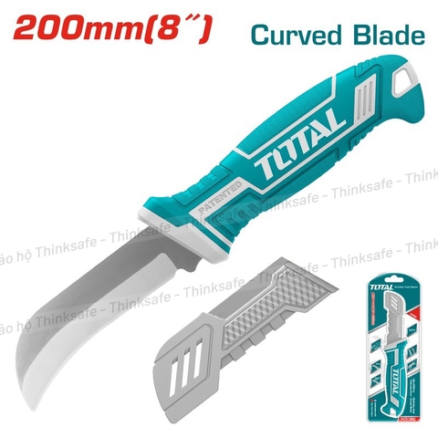 Dao tước dây cáp lưỡi cong TOTAL THT51882 rọc cáp thợ điện, Thép không gỉ, gọt vỏ dây điện, Dao tuốt dây điện