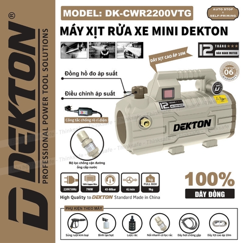 Máy Xịt Rửa Xe Chỉnh Áp DEKTON