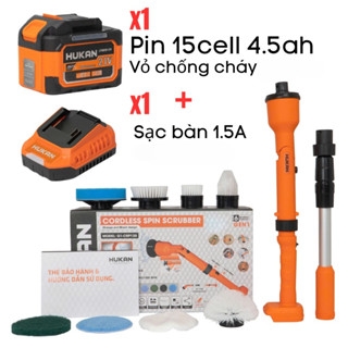 Máy cọ rửa pin đa năng HUKAN G1-CRP120, 2 Tốc, Độ dài tối đa 120cm, Chỉnh góc 45 độ, Chân phổ thông