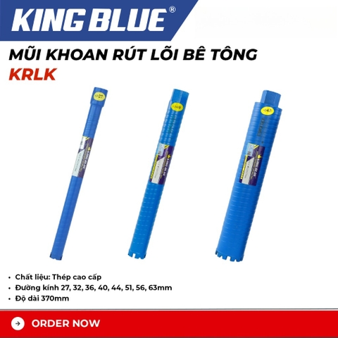 Mũi Khoan Rút Lõi Bê Tông Nước + Khô KingBlue KRLK