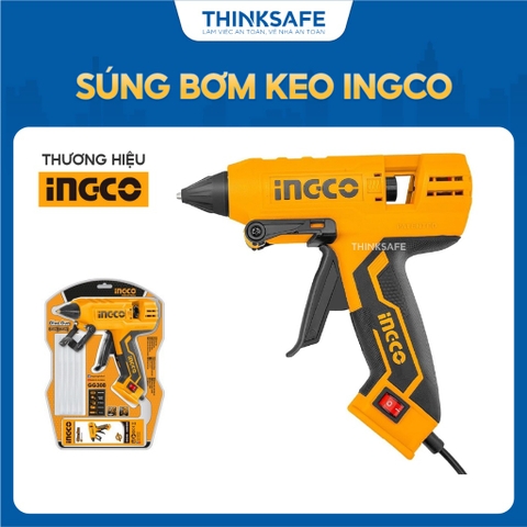 Súng bơm keo INGCO GG308, Công suất 30W(220W), Đường kính keo dán 11.2mm, Kèm 8 que keo dán 150mm - Thinksafe