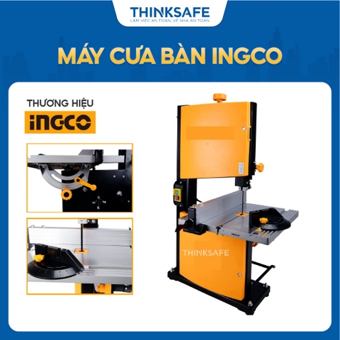 Máy cưa bàn INGCO BAS3502, 350W, Kích thước bàn cắt 300x300mm, Độ nghiêng bàn 0-45°, Chiều dài bàn cắt 1511mm - Thinksaf