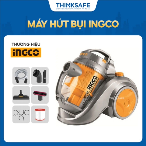 Máy hút bụi INGCO VC20258 2000W, Motor dây đồng, Công suất hút 260~330W, Sơn tĩnh điện, Dung tích 2.5L - Thinksafe