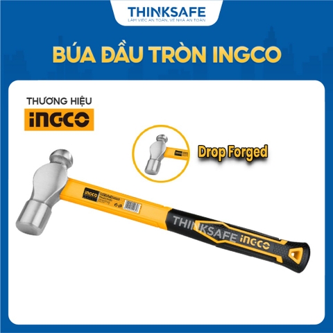 Búa đầu tròn INGCO chịu nhiệt, thép carbon 45# (450g - 1300g) - Thinksafe