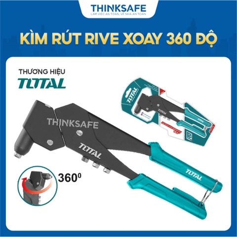 Kìm rút rive xoay 360 độ TOTAL THT32106 Kìm rút đinh tán chuyên dụng từ 2.4-4.8mm chất liệu thép và nhôm - Thinksafe