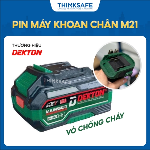 Pin Dekton M21-B2000PLUS dung lượng 2Ah và M21-B4015PLUS dung lượng 4Ah, vỏ chống cháy, chân pin phổ thông Không kèm sạc