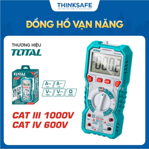 Đồng Hồ Đo Điện Vạn Năng Kỹ Thuật Số TOTAL TMT47503 màn hình LCD 6000 số đếm