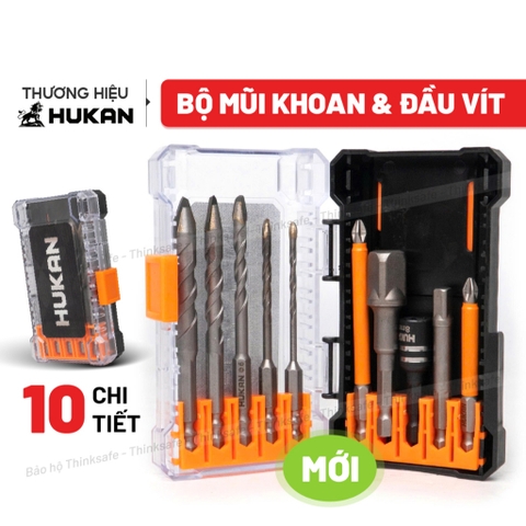 Bộ mũi khoan đa năng 10 chi tiết HUKAN G1-BPK10C Mũi khoan và mũi vít đa năng chuôi lục giác