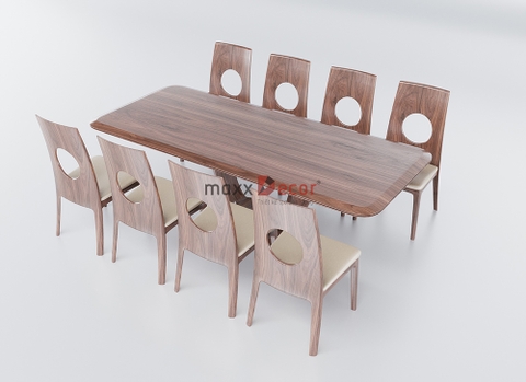 Top 9 mẫu bàn ghế ăn gỗ óc chó sang trọng hiện đại