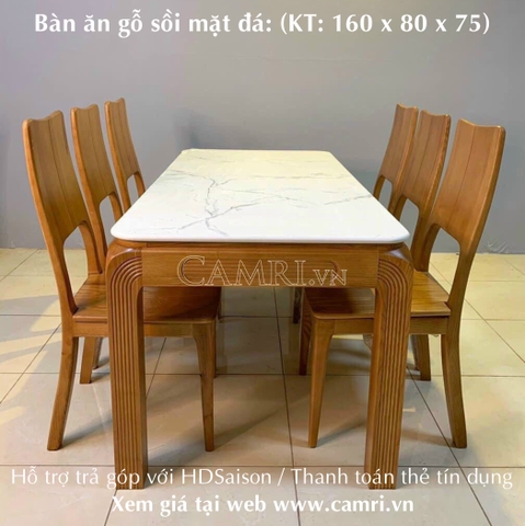 Bộ Bàn Ăn 6 Ghế Gỗ Sồi