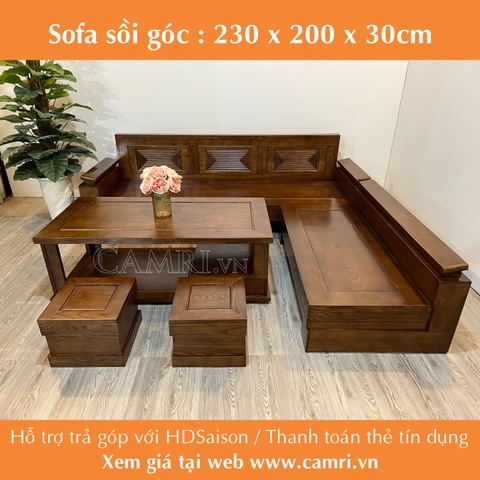 Sofa gỗ sồi góc lớn