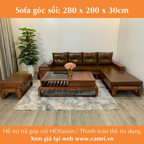 Sofa gỗ sồi chân to