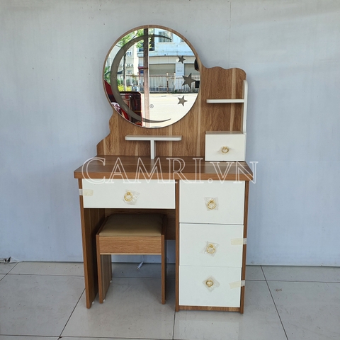 Bàn trang điểm ván MDF đèn LED Gương tròn