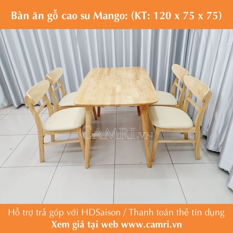 BÀN ĂN CAO SU MANGO 4 GHẾ