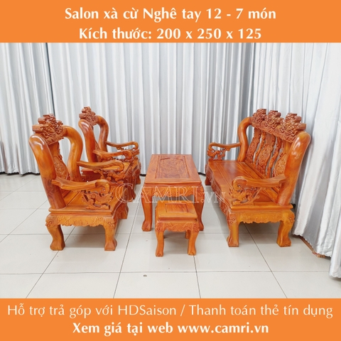 Salon gỗ xà cừ Nghê tay 12 - 7 món