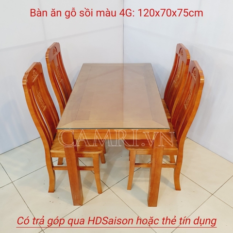 Bộ Bàn Ăn 6 Ghế - Mặt Gỗ Sồi