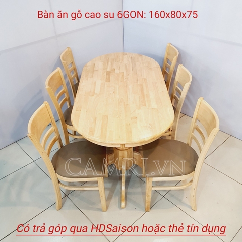 BÀN ĂN CAO SU OVAN 6G CABIN(KÍNH)