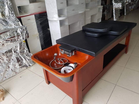 Giường HQH chân gỗ chậu nhựa vuông