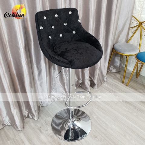 Ghế quầy trang điểm nỉ đính hạt