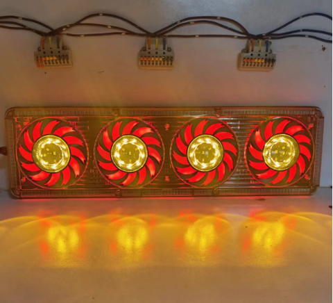 Đèn Led Hậu 4 Mắt Xoay Tròn Phong Cách Xe Tải Ben Đầu Kéo 12V-24V