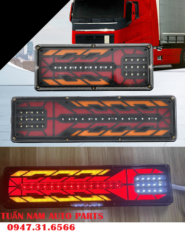 Led Đèn Sau Hậu Xương Rồng Kháng Nước Xe Đầu Kéo Ben Tải 12v-24v