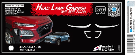 ỐP CRÔM CHÂN ĐÈN PHA VÀ CỬA GIÓ TAI XE KONA