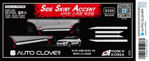 Ốp Nẹp Sườn Seltos | Ốp Nẹp Hông Nẹp Chân Cánh Cửa Seltos ( Hàng Korea Cao Cấp)