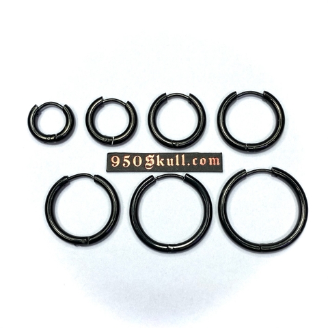 Khuyên tai tròn bản 2.5 size 6/8/10/12/14/16/18/20mm màu đen KTTB232