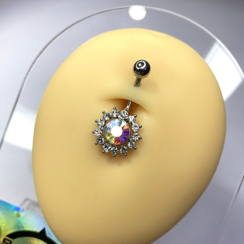 Khuyên rốn Thân thép - mặt hợp kim KR122243