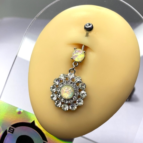 Khuyên rốn Thân thép - mặt hợp kim KR122242