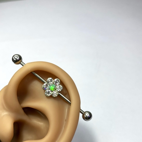 Khuyên Industrial nhụy đá opal trắng  Ki122264
