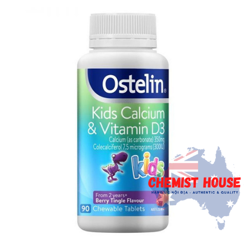 Ostelin Kids Calcium & Vitamin D3 - Viên uống bổ sung Vitamin D3 và Canxi cho bé 90 viên