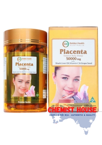 Golden Health Placenta - Viên uống nhau thai cừu Placenta 50000mg 100 viên