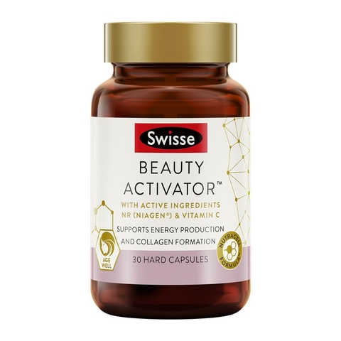 Viên Uống Đẹp Da Với NR Niagen &Vitamin C Hình Thành Collagen Tái Tạo Da - Swisse Beauty Activator 30 Viên