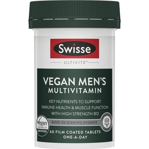 Viên uống vitamin thuần chay dành cho nam Swisse Vegan Mens Ultivite 60 Tablets