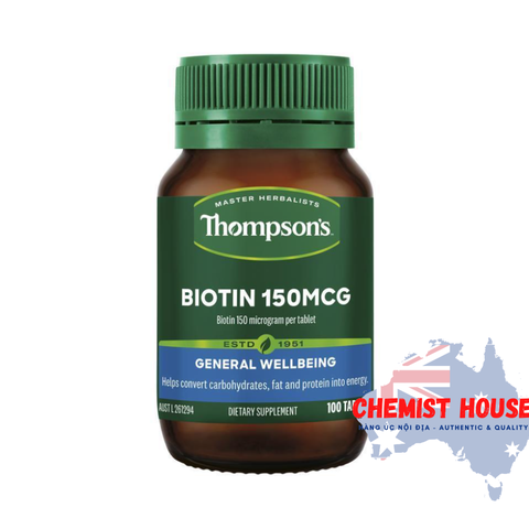 Viên Uống Mọc Tóc - Chống Rụng Tóc - Thompson's Biotin 150mcg 100 Tablets