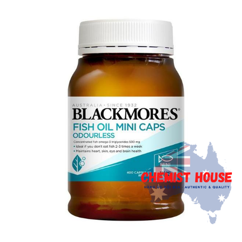 Blackmores Odourless Fish Oil  - Viên uống Dầu cá không mùi Minicaps 400 viên
