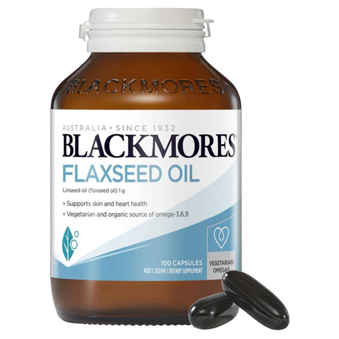 Viên uống tinh dầu hạt lanh Blackmores Flaxseed Oil 1000mg dành cho người ăn chay, dị ứng hải sản