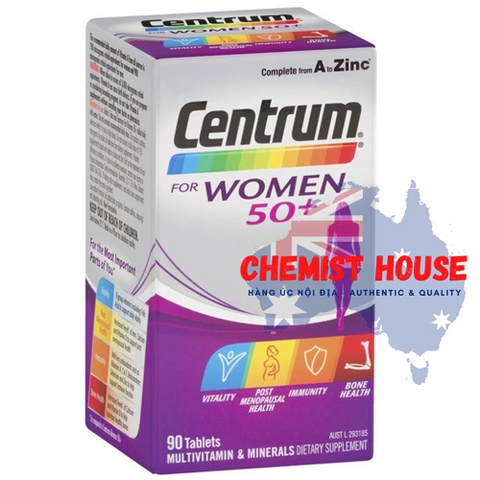 Centrum For Women 50+ 90 Tablets - Vitamin tổng hợp cho phụ nữ trên 50 tuổi 90 viên