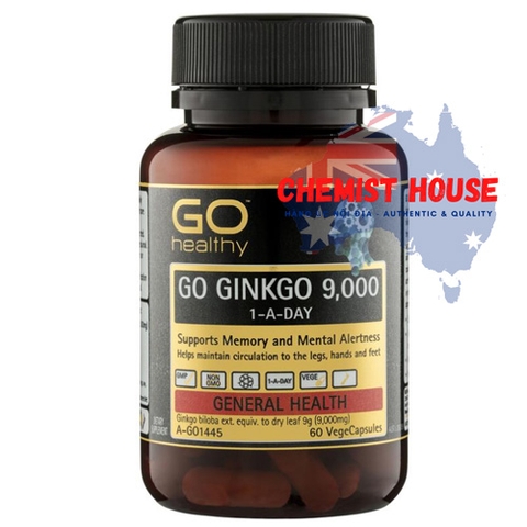GO Healthy Ginkgo 9000+ - Viên uống bổ não 60 viên