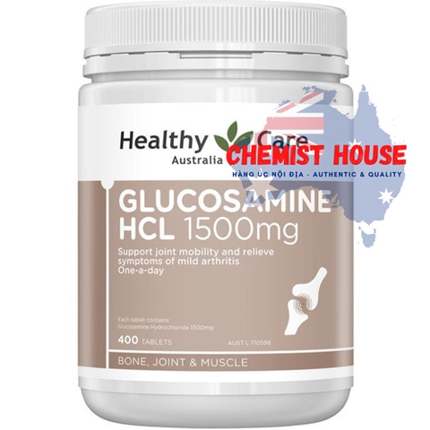 Healthy Care Glucosamine HCL 1500mg - Viên uống hỗ trợ xương khớp 400 viên