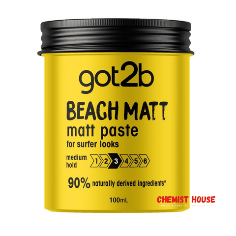 Got2b Sáp Vuốt Tóc Phong Cách Bãi Biển 100ml - Got2b Beach Matt Matt Paste 100ml - GIữ Nếp, Bảo Vệ Tóc Và Da Đầu