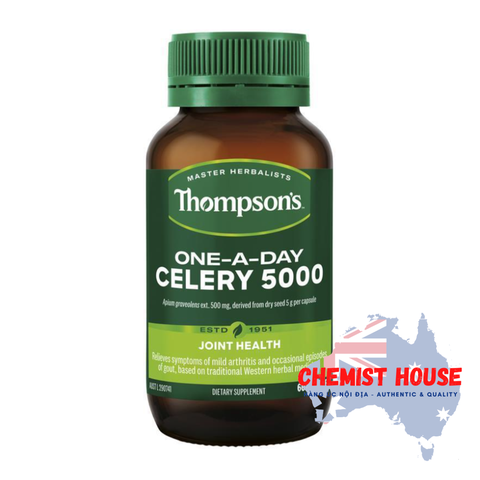 Viên Uống Hỗ Trợ Gút Thompsons Celery 5000mg - Viên uống phòng bệnh và hỗ trợ điều trị Gút/ Gout 60 viên
